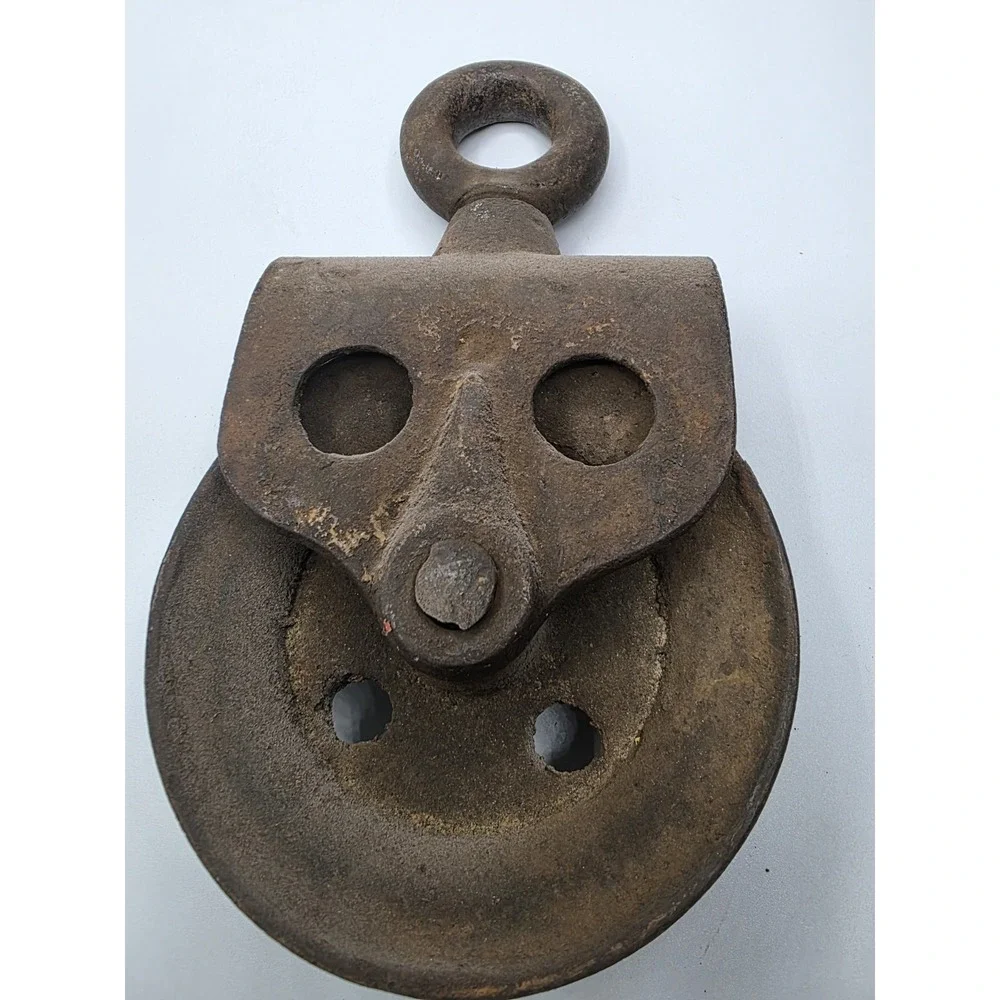 Cast Iron Barn Hay Trolley Track Roller Pulley Hook Vtg Old Door Hardware